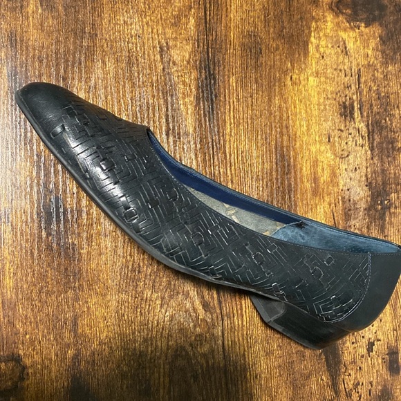 Cabin Creek Vintage 90's Carly2 Woven Leather Flats Womens Size 9.5 navy - Picture 8 of 9